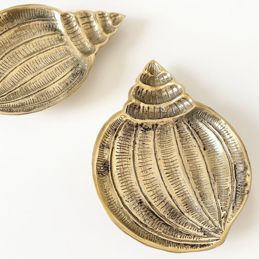 shell gold tray