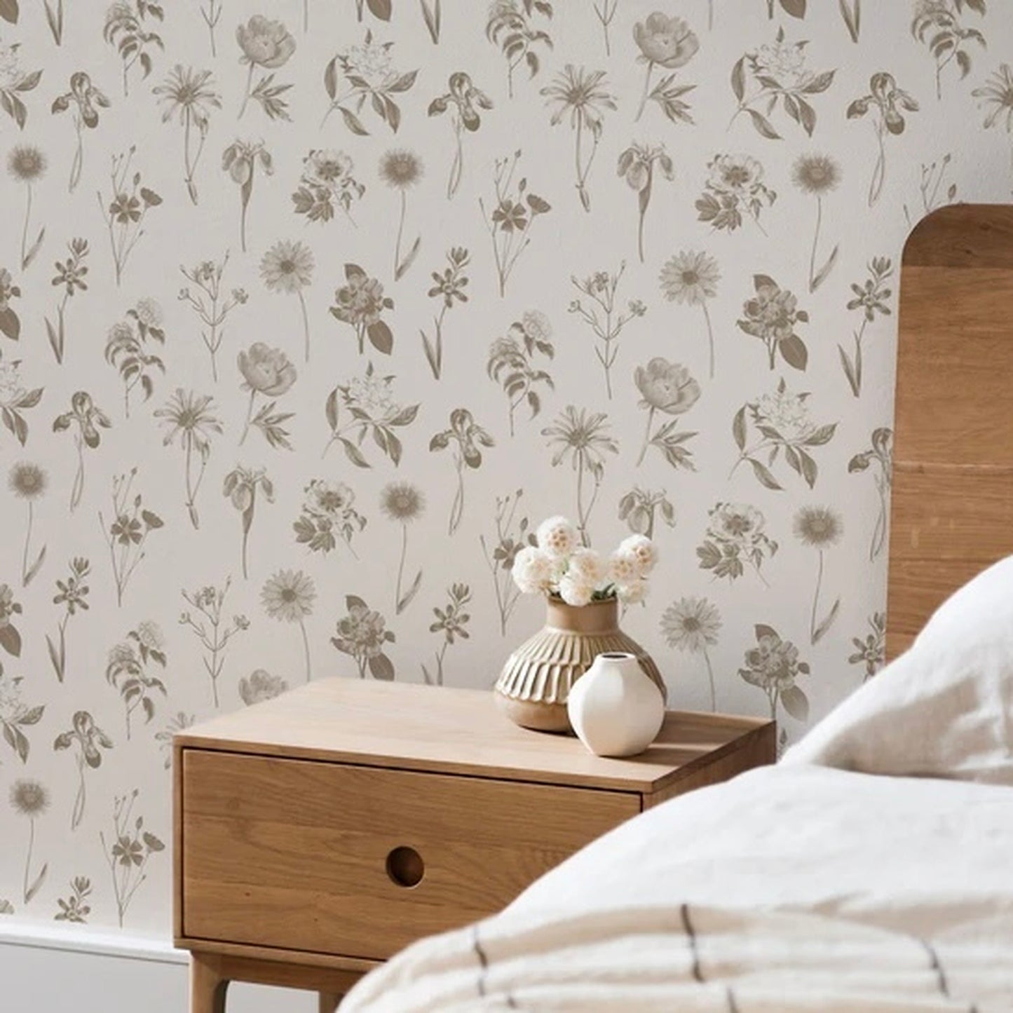 vintage floral design removable wallpaper