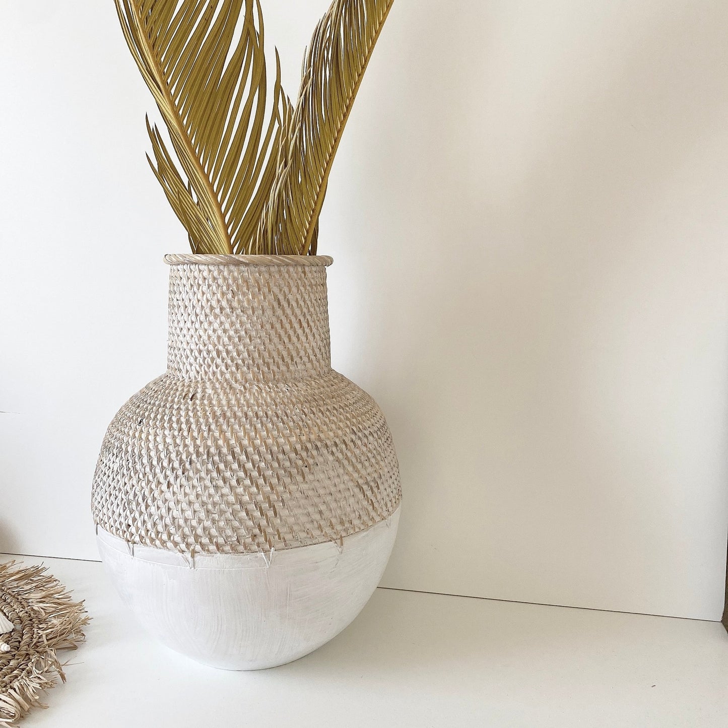 rattan wooden vase