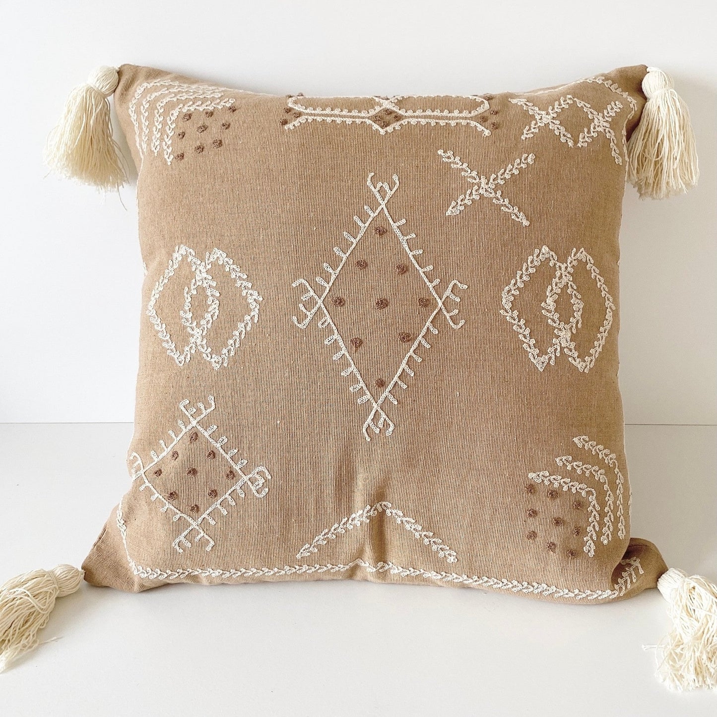 brownie embroidered cushion cover