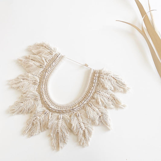 feather shell wall hanging