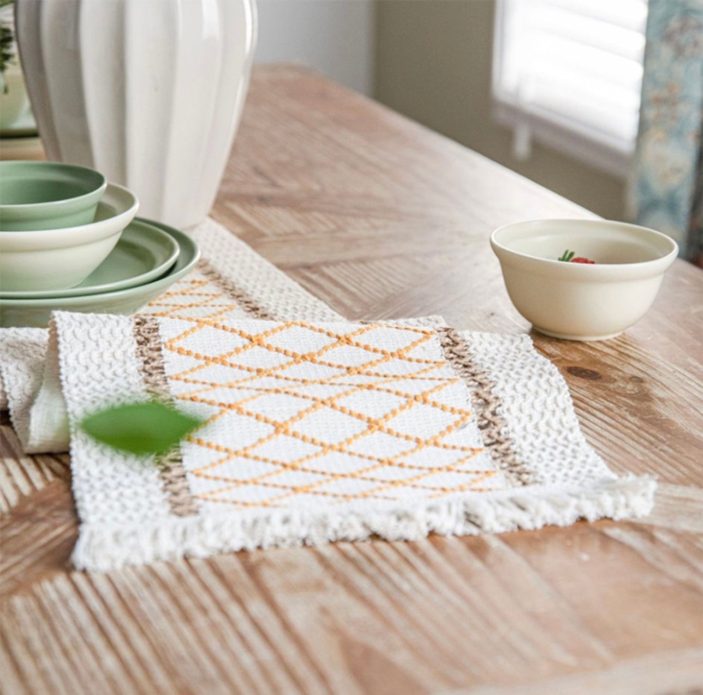 posie fringe table runner