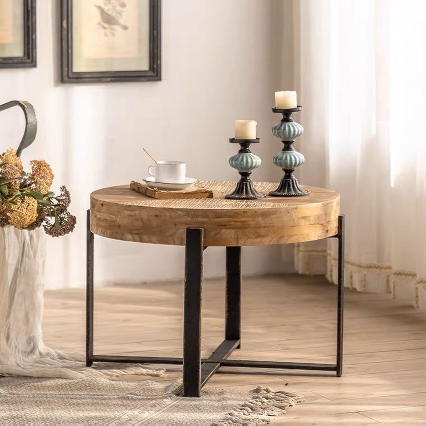 basic wood iron table