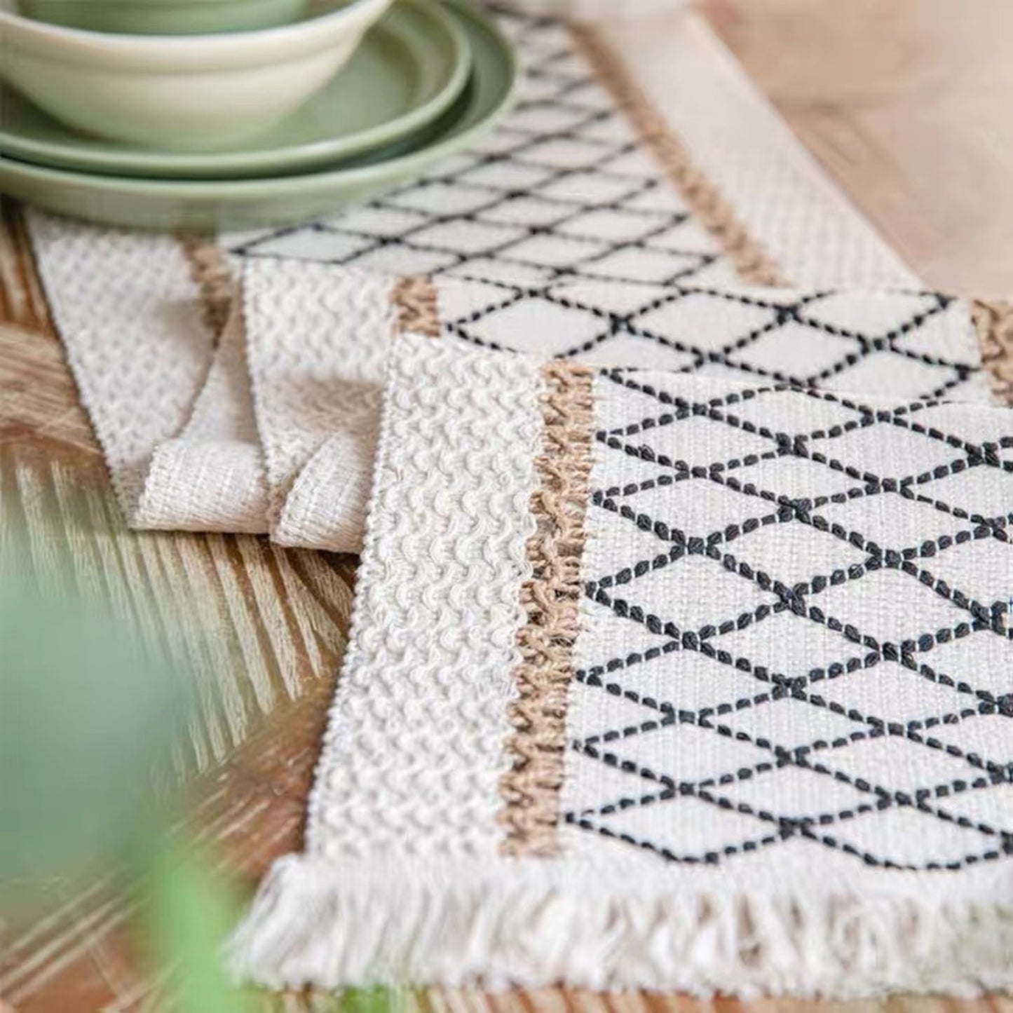 posie fringe table runner