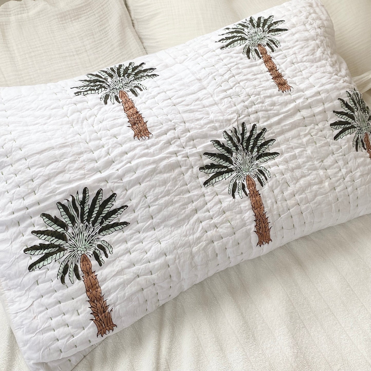 green palm springs pillow case