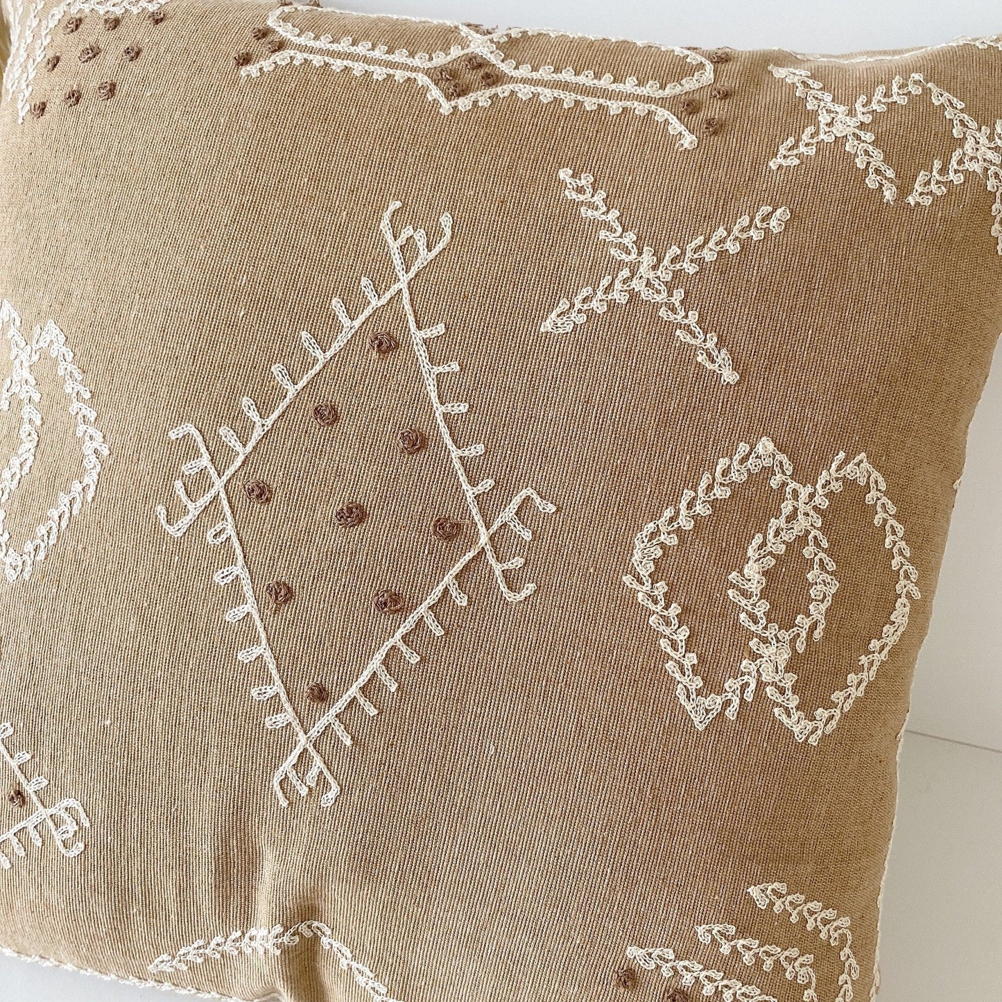 brownie embroidered cushion cover