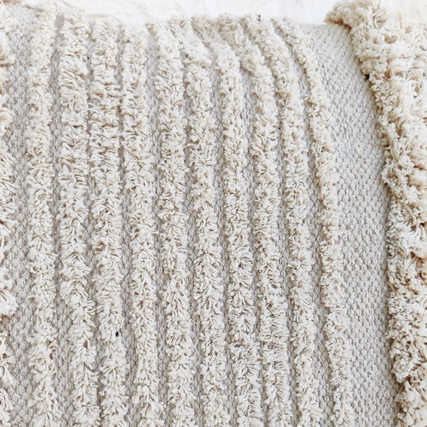 tufted textured fringe cushion cover