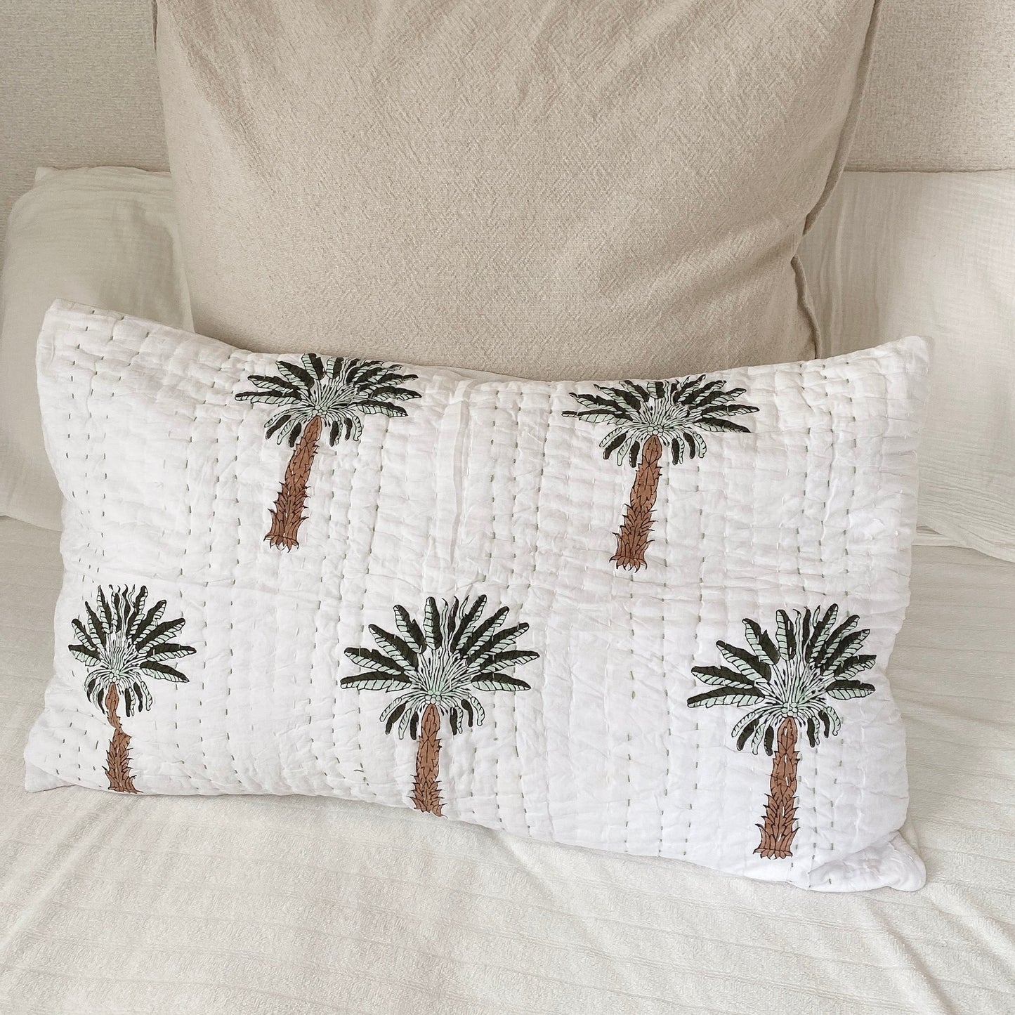 green palm springs pillow case