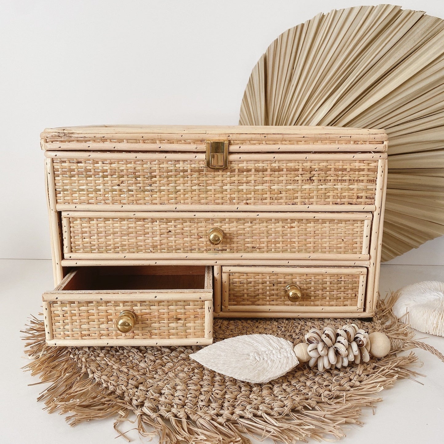 rattan weave jewelry box