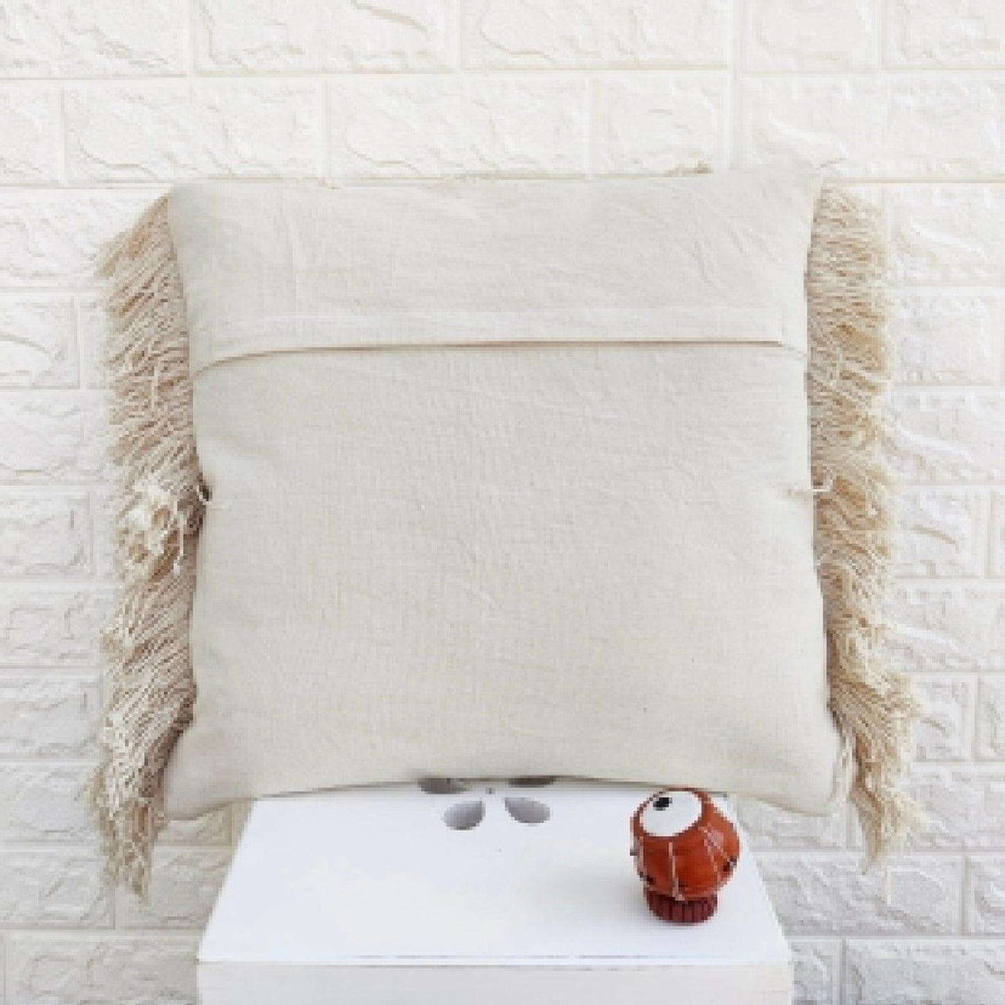 tufted textured fringe cushion cover