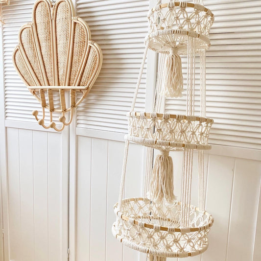 macrame triple hanging