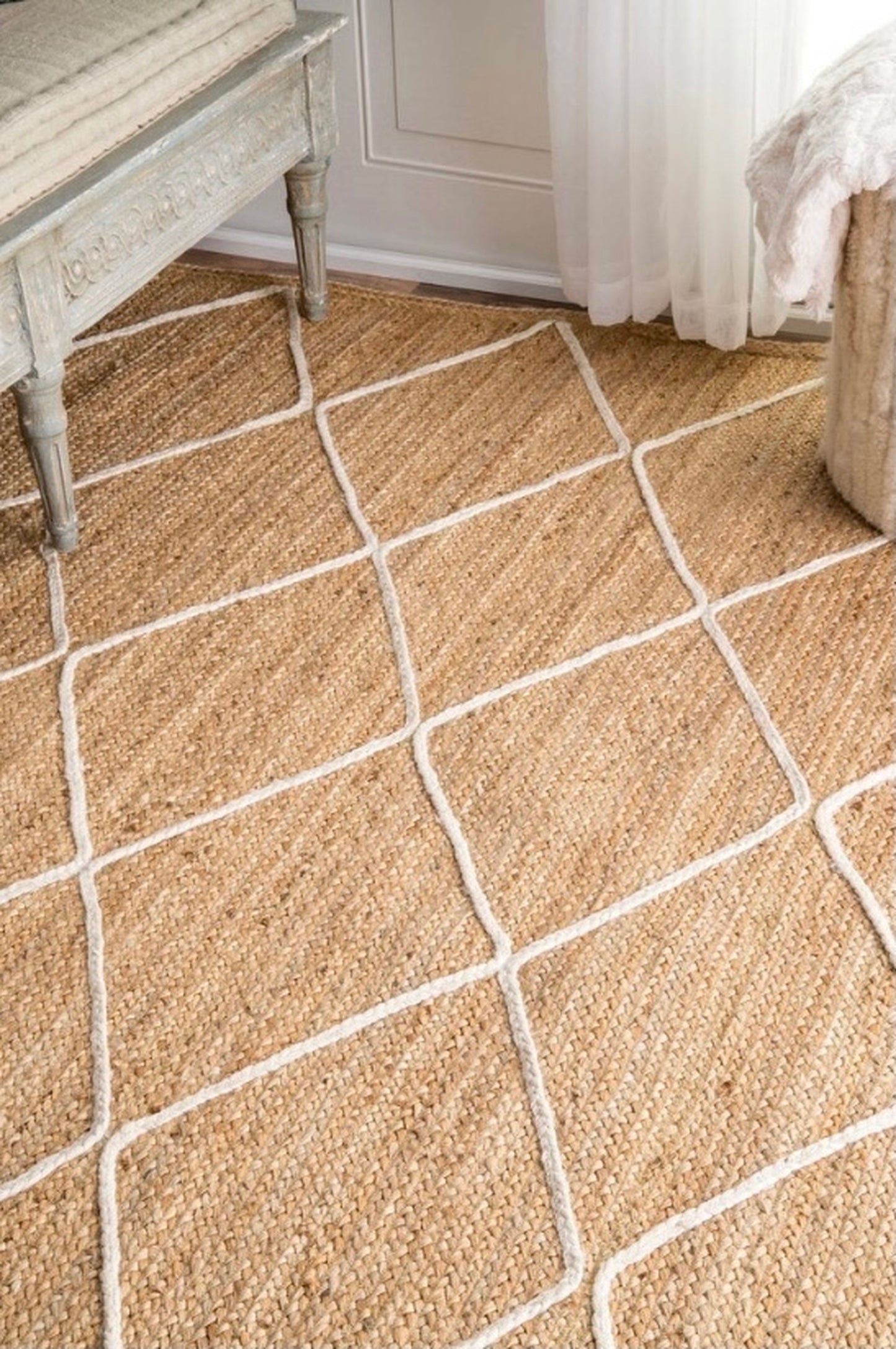 jute diamond pattern rug