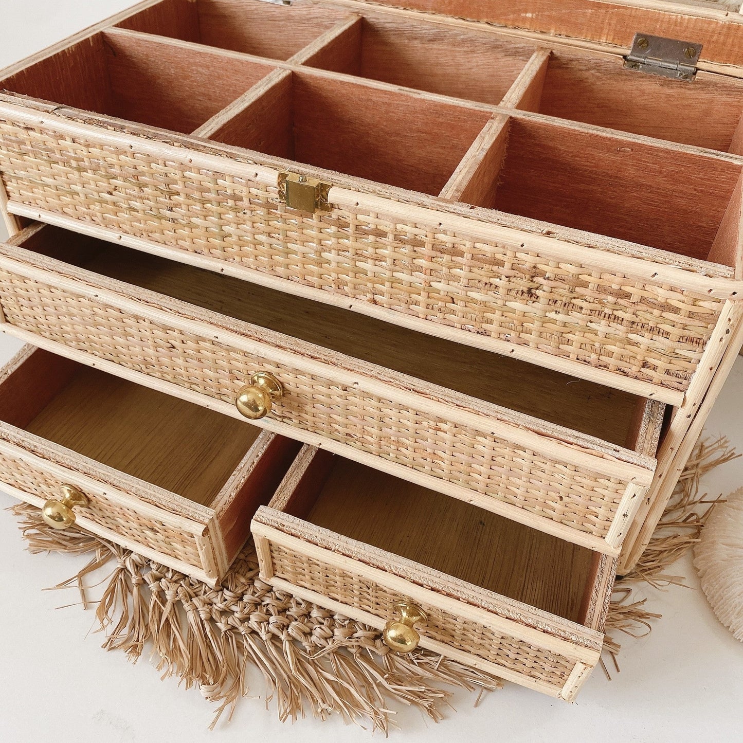 rattan weave jewelry box