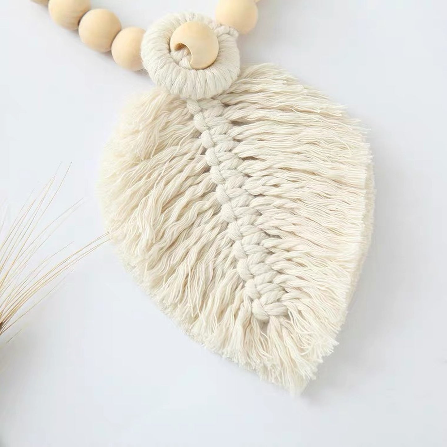 wooden beads feather curtain holder
