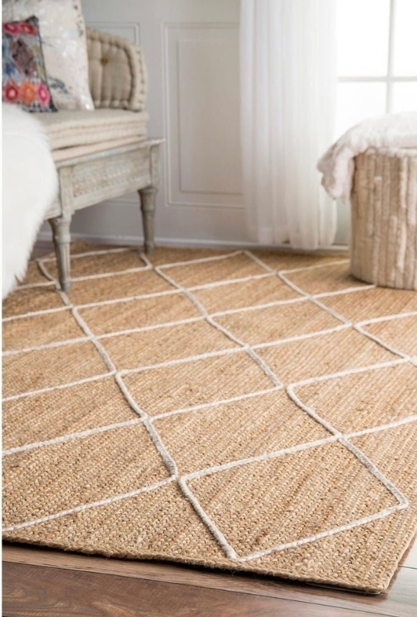 jute diamond pattern rug – Byron Life's