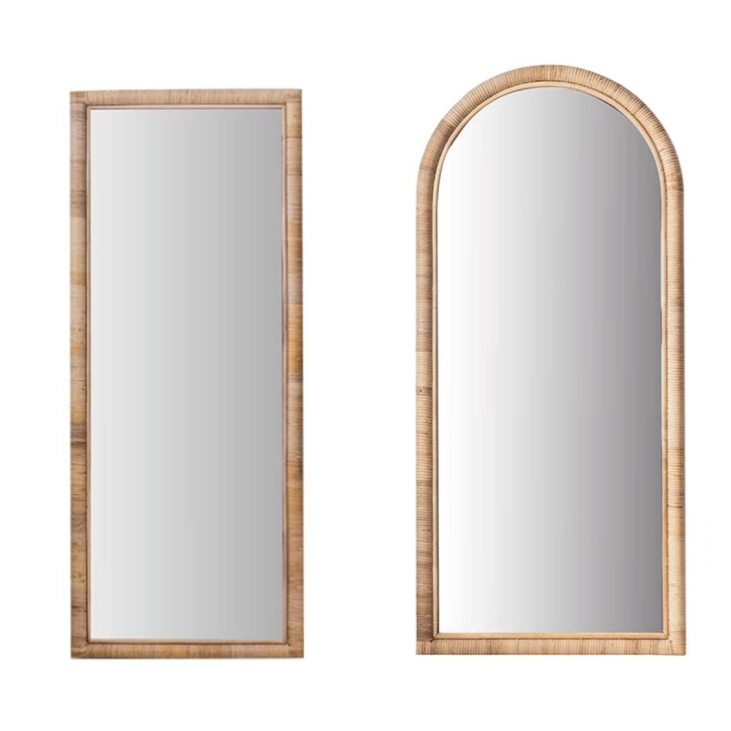 basic rattan full length mirror
