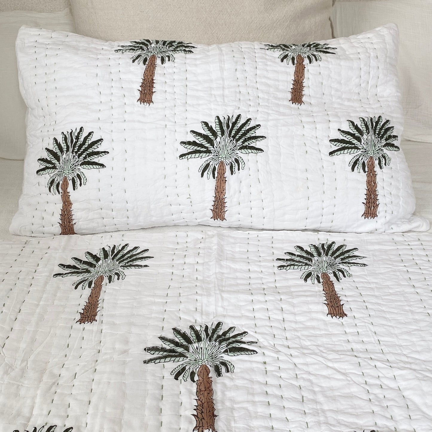 green palm springs pillow case