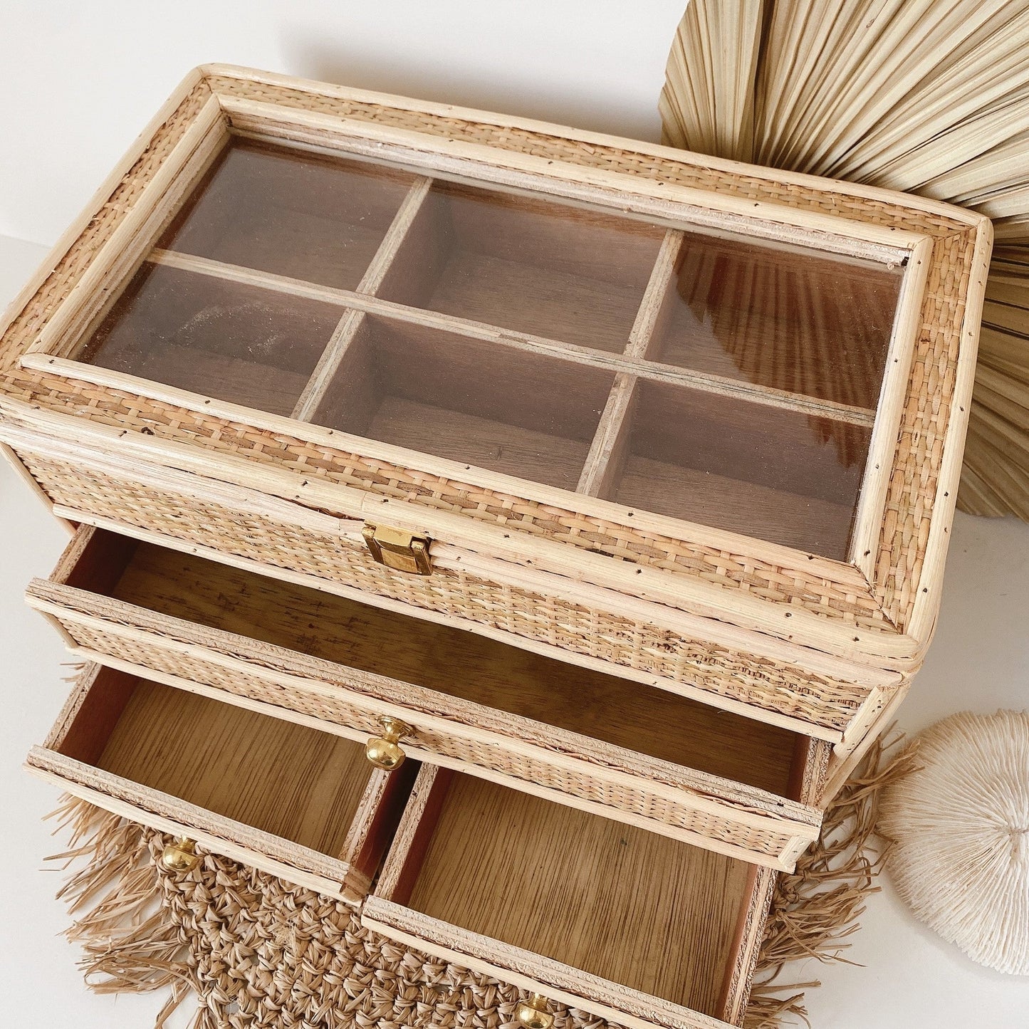 rattan weave jewelry box