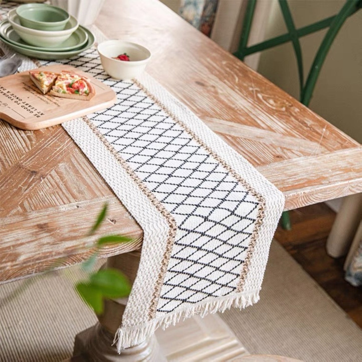 posie fringe table runner