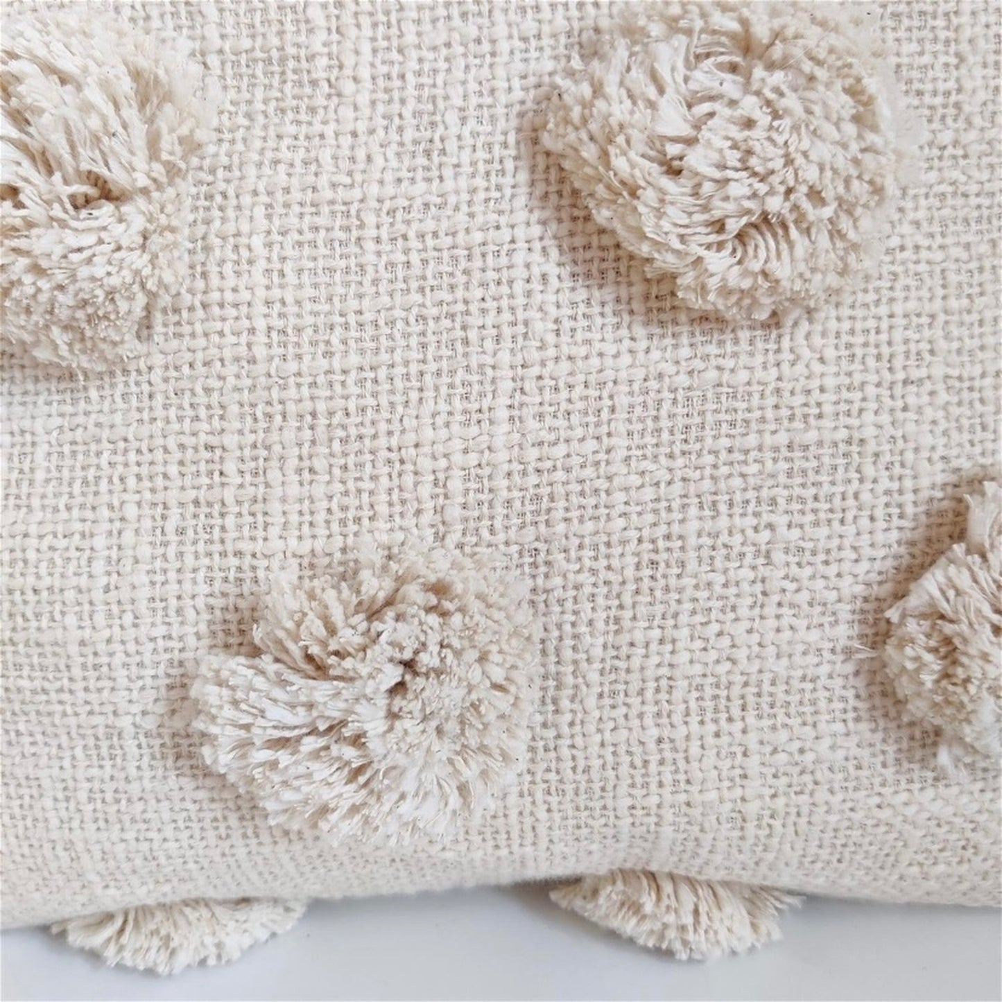 pompom tufted decorative cushion cover