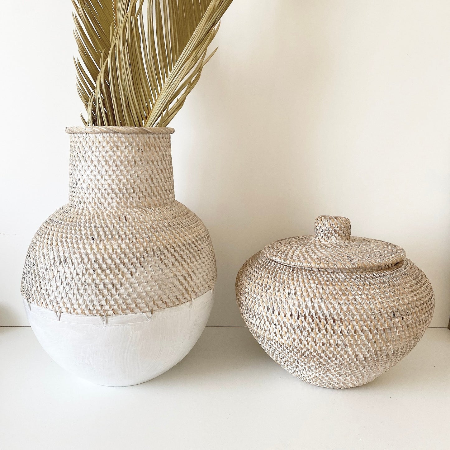 rattan wooden vase