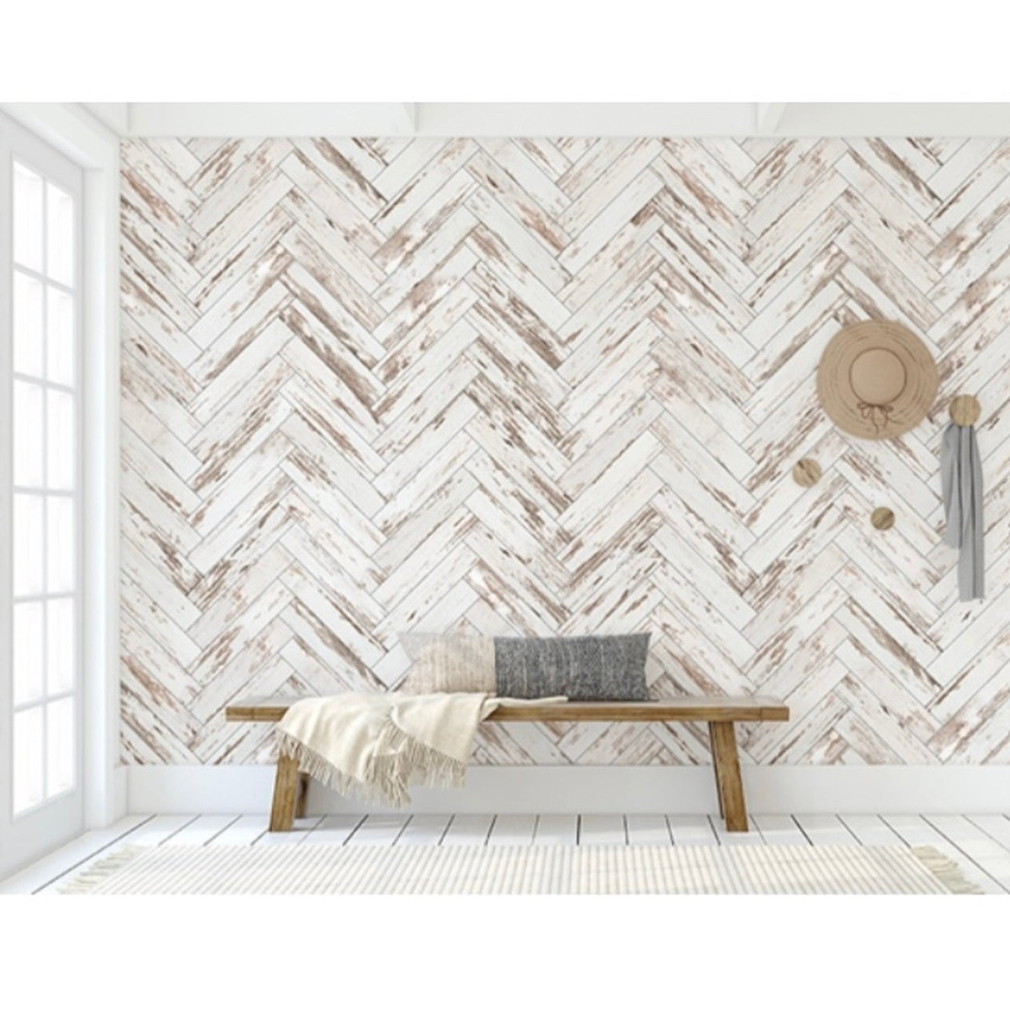 distressed wooden parquetry removable wallpaper