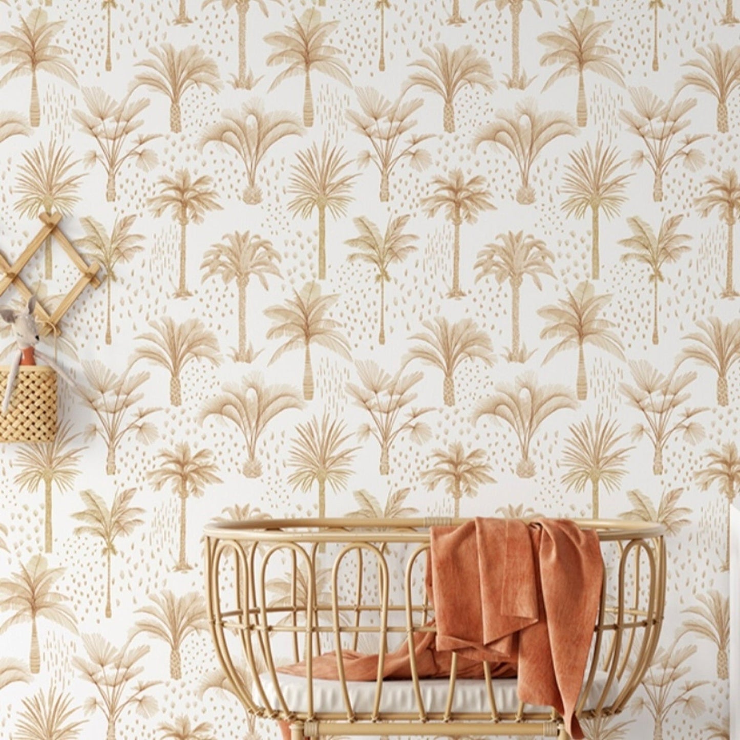 bronzed palms removable wallpaper