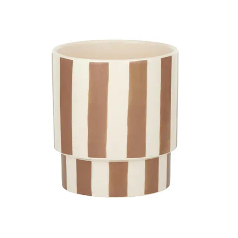 stripey ceramic pot