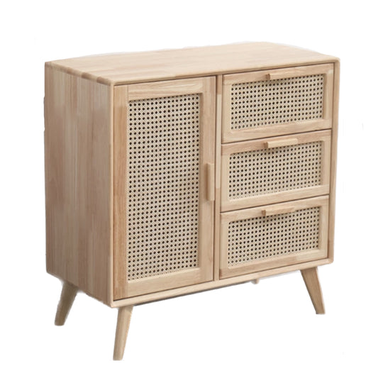 wide natural wood cabinet
