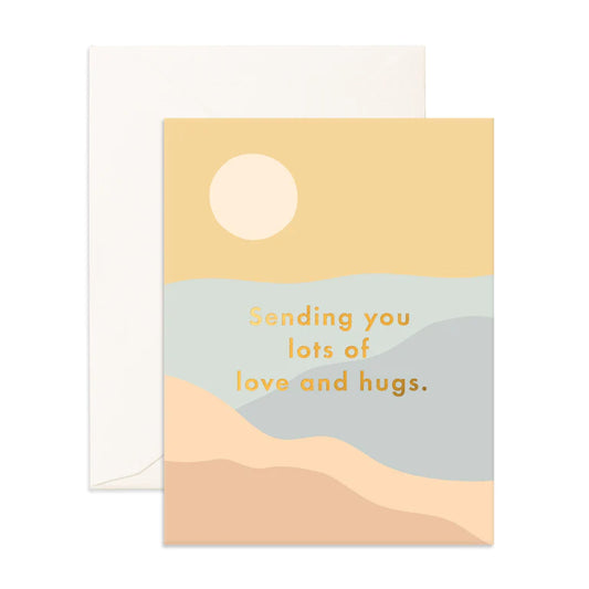 love and hugs sunrise greeting card