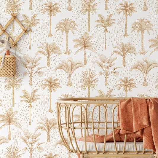 bronzed palms removable wallpaper